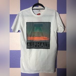NWT Asphalt Puff Sunset Logo Print Tee in White - Size S